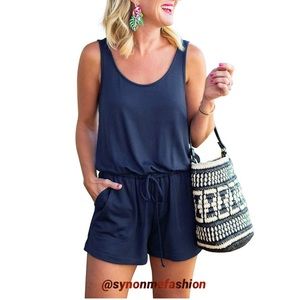 Sleeveless Tank Top Short Jumpsuit Rompers
